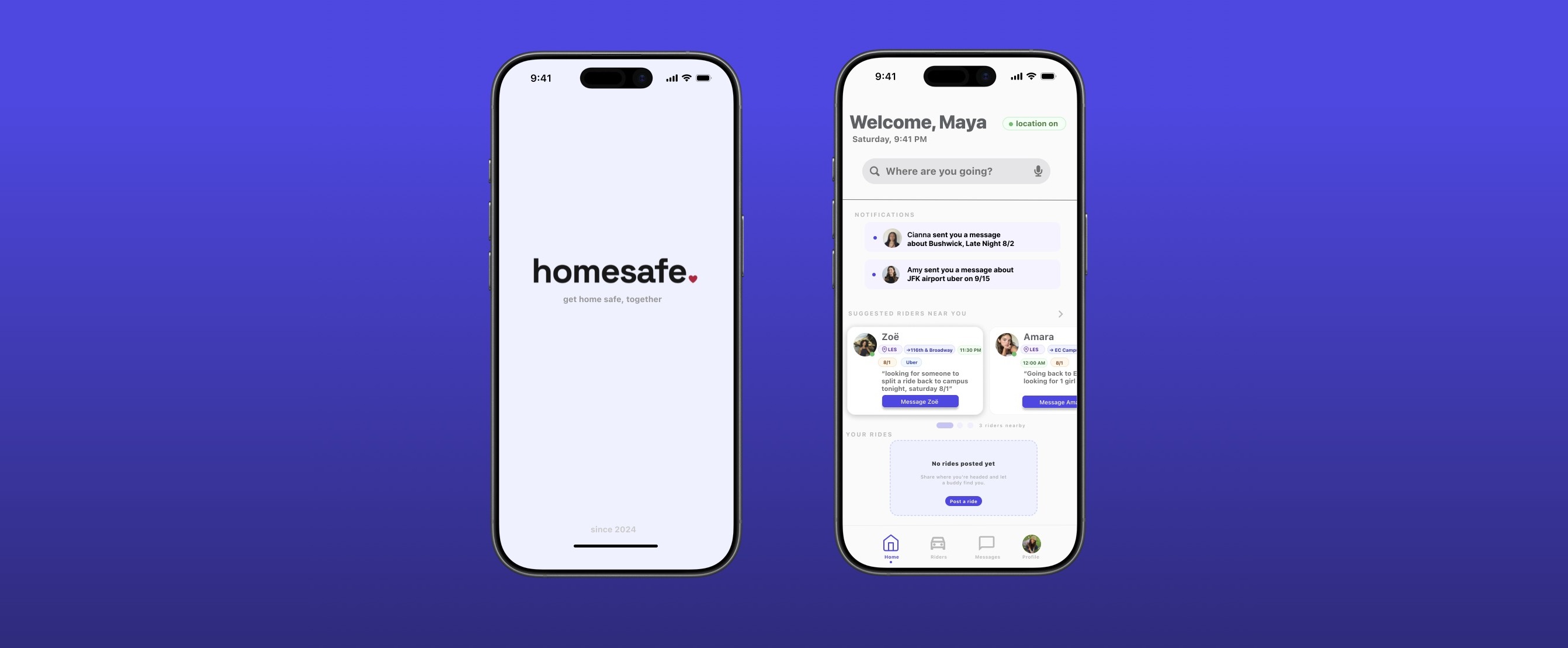 HomeSafe — Ride Coordination App