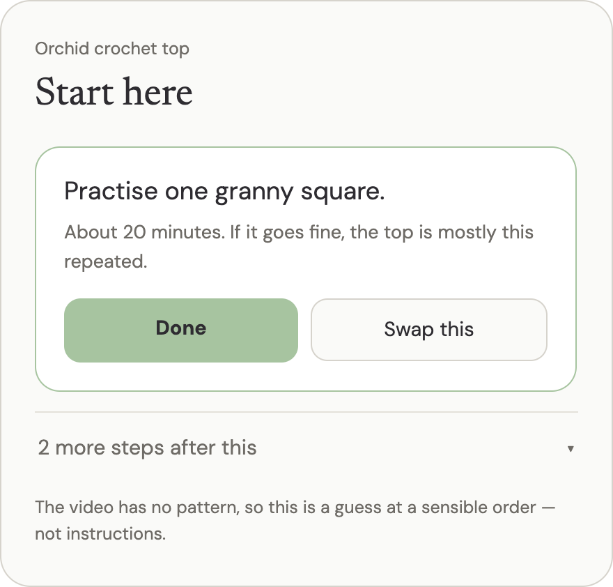 AI plan: stepwise reveal